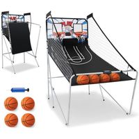 COSTWAY Panier de Basketball d’Arcade Pliable à Double Panier avec 8 Modes de Jeux Score Electronique Ecran LCD Jeu 4 Joueurs