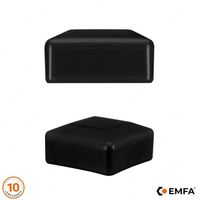 Capuchon pour poteau carré 80x80 mm - Noir - 50 pièces - Chapeau pour tuyau clôture - Embout rond EMFA ®