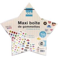 Stickers gommette pour enfant 940 pièces Boite étoile - MegaCrea DIY Multicolore - Assort.