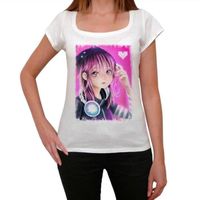 Femme Tee-Shirt Fille Manga Avec Des Écouteurs 2 – Manga Girl With Headphones 2 – T-Shirt Vintage