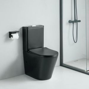 WC - TOILETTES WC posé CIPOLI en céramique noir mat - STANO - Des
