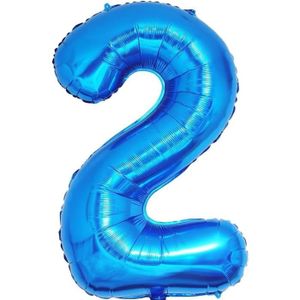 BALLE - BOULE - BALLON Géant Ballon Chiffre 101Cm Anniversaire 2 Bleu, Ballon Numero 2 An Deco Birthday, Balloon 2 Numéro Party Deco 101Cm[u3873]