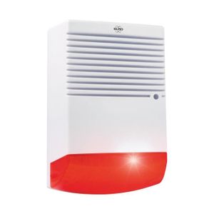 CAMÉRA FACTICE Sirène d'Alarme factice ELRO ADS1F avec lumière Clignotante LED - Blanc/Rouge - Batterie