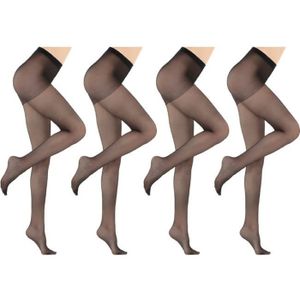 COLLANT Collant Femme DIAMANTINO  Pack de 4 Collants Voile Noir Resistant