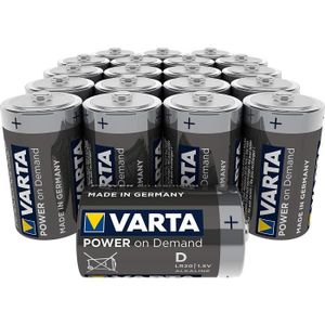 PILES Varta  Piles Alcalines Power on Demand Mono D Haute Qualité Pack de 20 - 402 - D Mono