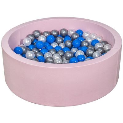 Velinda Piscine à Balles 90 Cm + 150 Balles – Mousse PU, Housse Lavable