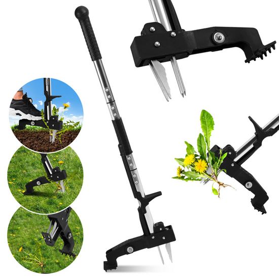 Désherbeur Manuel à Long Manche Avec Pédale - Extracteur De Racines Pour Jardin Et Pelouse