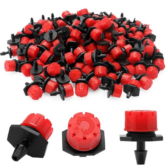 100PCS Goutteurs Irrigation Réglables 360° Pour Jardin Serre - Micro Arrosage Goutte à Goutte