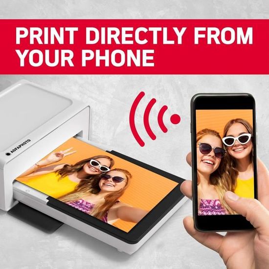 AGFA Photo Realipix Moments - Imprimante Photo Bluetooth + Cartouche 80 Photos 10x15cm