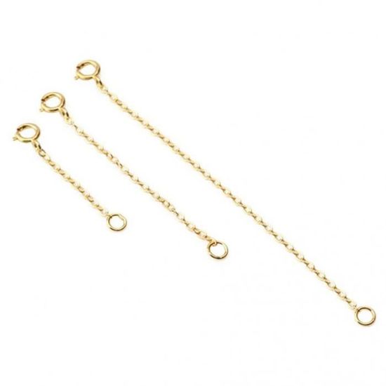 Lot De 10 Chaînes De Rallonge Cœur Doré - 65x3mm, Parfait Pour Créations Bijoux