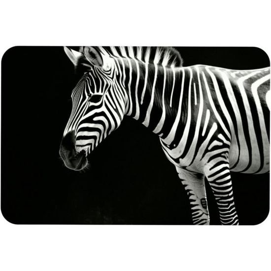 Tapis Lavable Pour Chambre À Coucher, Salon, Motif Zébré Noir, Blanc