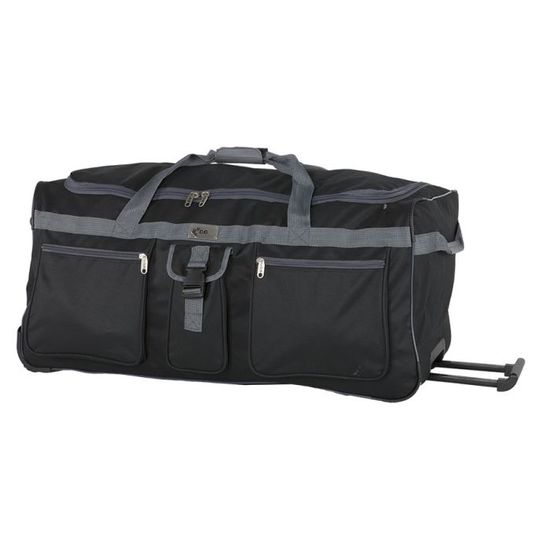 Grand Sac De Voyage Nylon Imperméable JINGPINPIJU - Noir - Léger & Multipoches