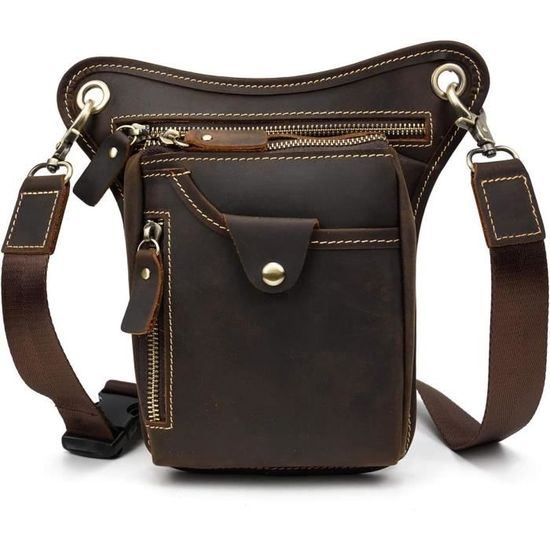 Sac De Taille Ceinture Toile Noire – Multi-usage : Voyage, équitation, Moto (NEUF)