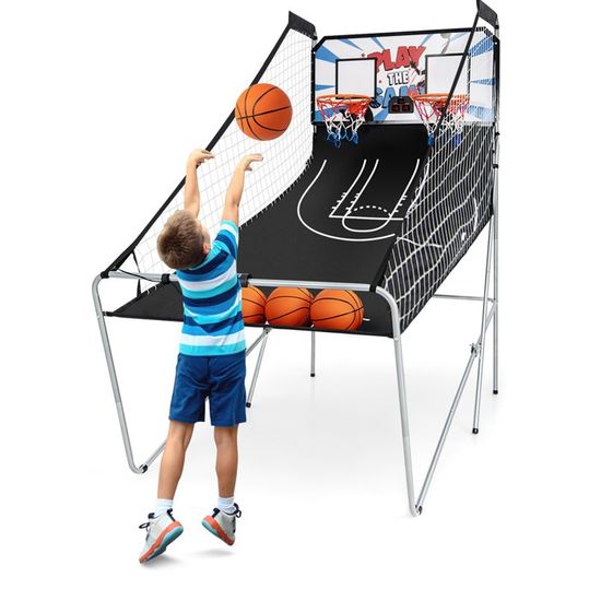 Panier De Basket COSTWAY Sur Pied – Hauteur Réglable 200-305 Cm, Base Remplissable, Roulettes, Intérieur/extérieur