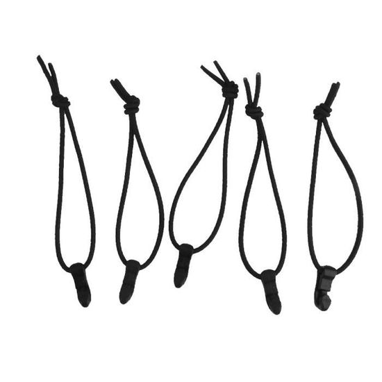 5 Cordons élastiques Noirs Avec Boucle Pour Trépied - Longueur 25 Cm, Diamètre 5 Cm