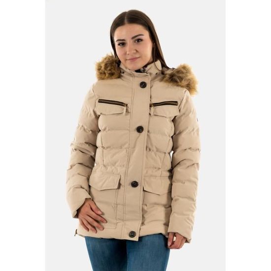 Doudoune Sun Valley Yazoo 1005 Sable Femme Beige Polyester Fermeture eclair Beige Cdiscount Pret a Porter