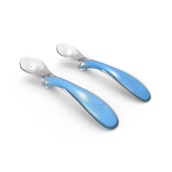 2 Cuillères Silicone Apprentissage Bébé - Pour Diversification 4+ Mois - Boîte De Transport - Lavable Au Lave-vaisselle