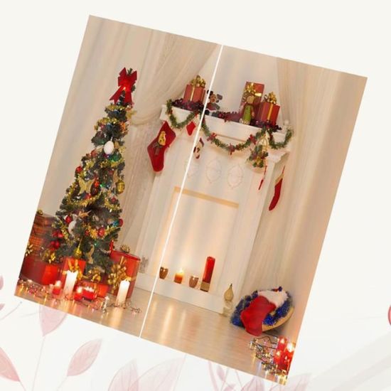 1PC Rideau imperméable Vivid d'Arbre de Noël pour Chambre Salon Balcon rideau - double rideaux rideau - store - accessoire