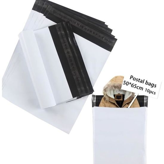 20 Sacs D'Expédition 50x65cm - Blanc - Pour Vêtements Et Colis Vinted