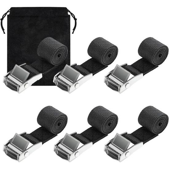 4 Sangues D'Arrimage 2cm X 1m Avec Crochets - Nylon Réglable Pour Moto, Voiture