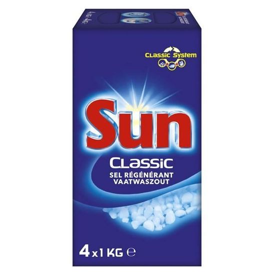 LOT DE 4 - SUN Classic - Sel régénérant lave-vaisselle 4 x 1 kg