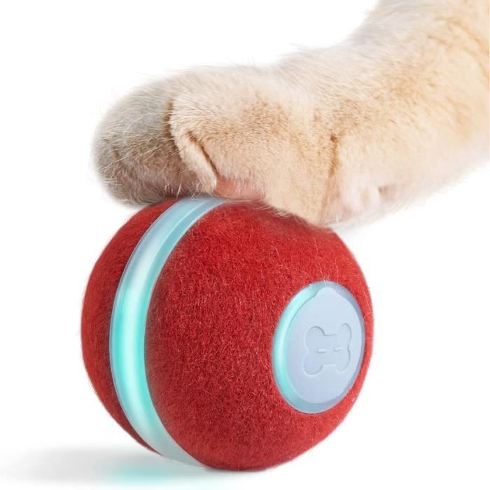 Balle mobile pour chat avec queue de plume, balle interactive rechargeable 2025 pour l'exercice des chats d'intérieur, jouet interactif intelligent à rouler pour chaton