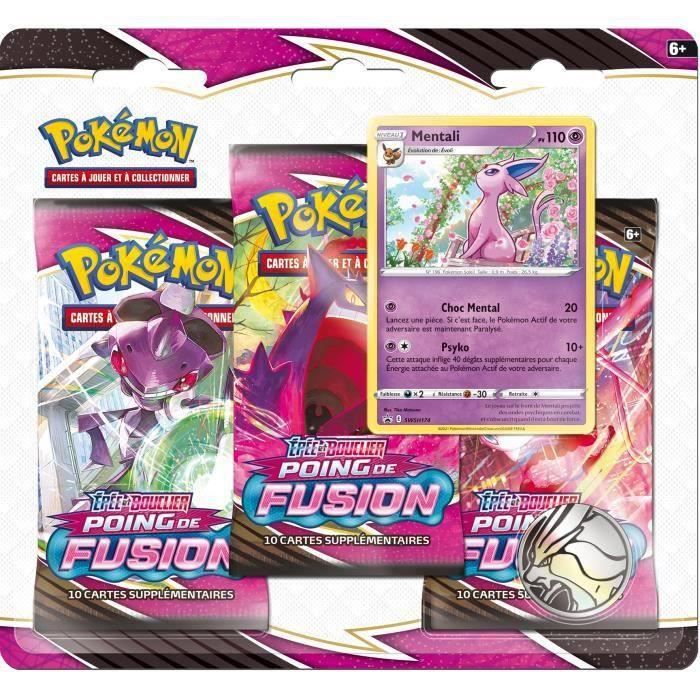 SHOT CASE - POKEMON - Tripack Poing de fusion EB08 - Pack 3 boosters de cartes a collectionner pokémon