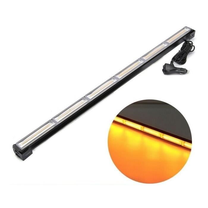 LED Barre Lumineuse de Secours Orange Clignotant 12V 24V 9 Fonctions 90 cm Pour Camion Voiture