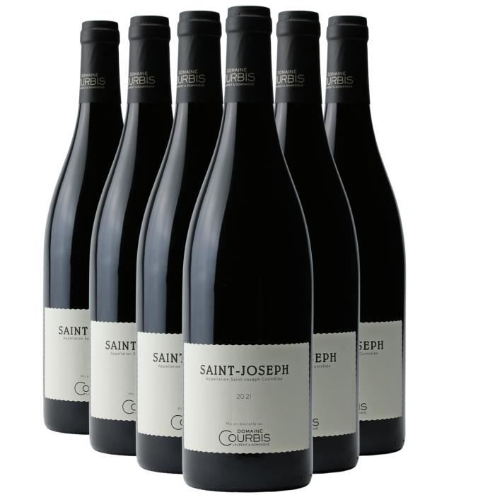 Saint-Joseph Cuvée Domaine Rouge 2021 - Lot de 6x75cl - Domaine Courbis - Vin AOC Rouge de la Vallée du Rhône - Cépage Syrah