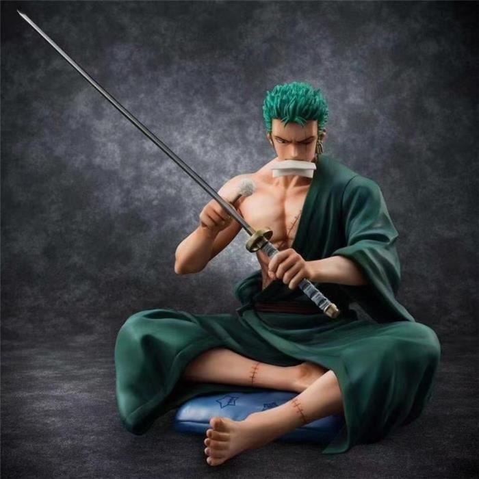Japon Anime One Piece Figure Modèle Nouveau monde Roronoa Zoro Couteau Assis Position Action PVC Figure Collection Cadeau Jouet