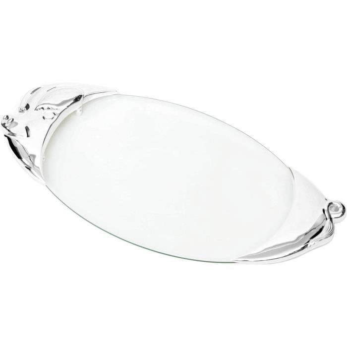 Brillibrum Design Plateau à Servir Verre Schweineplatte Argenté Serieren De Découpé Plateau Porc