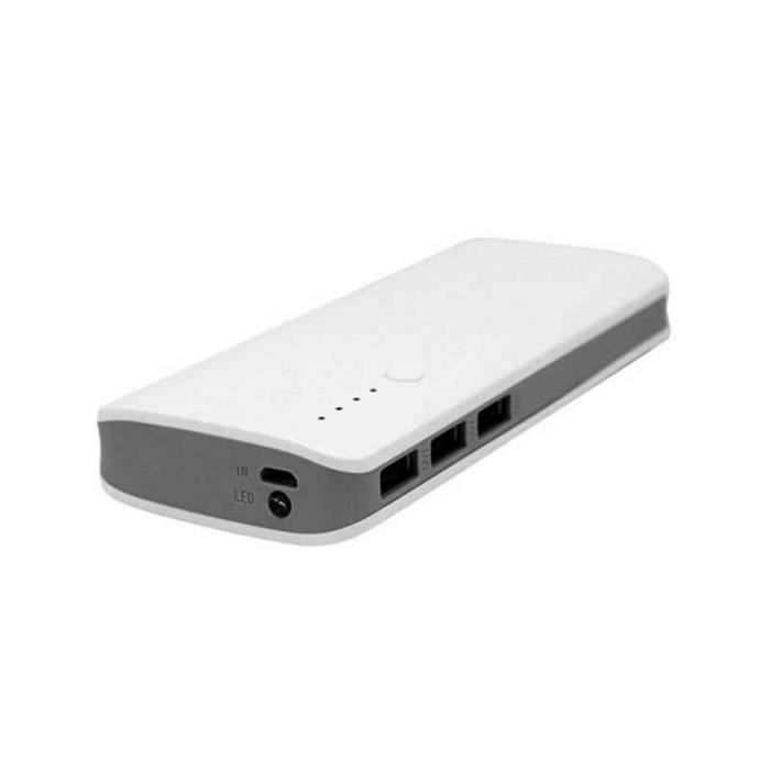 Kein Hersteller - Batterie externe avec torche LED 12000mAh 3x USB (Blanc)