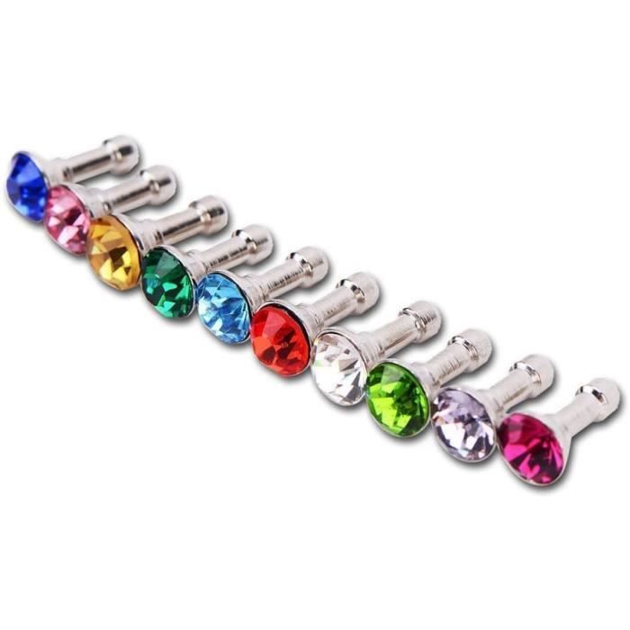Strass de la Poussière Protection Capuchon Casque Prise Bouchons de Anti-poussière Plug 3.5 mm Ecouteurs pour Smartphone 5 5S 6 6S