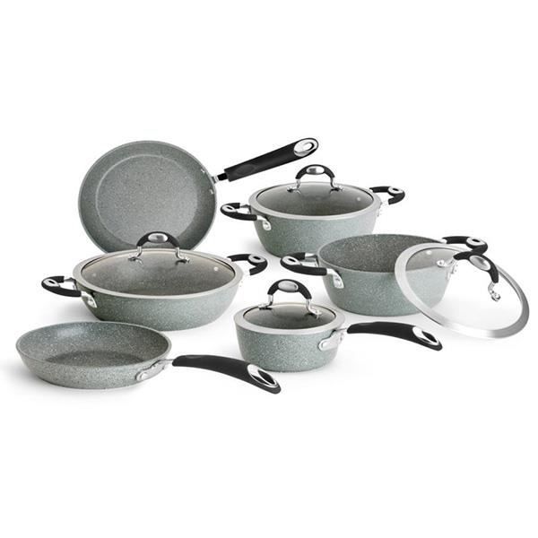 Bialetti - batterie 10 pièces effet pierre petravera - 0b6set10