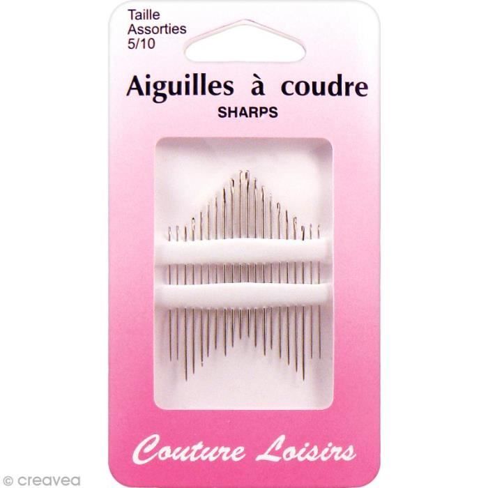 Aiguille à coudre main - Taille n°5 à 10 - Assortiment x 20 pcs