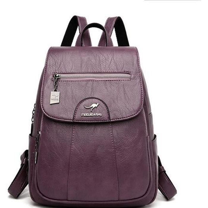 Sacs à dos en Pu pour femmes de haute qualité Violet gv0711bts01tg