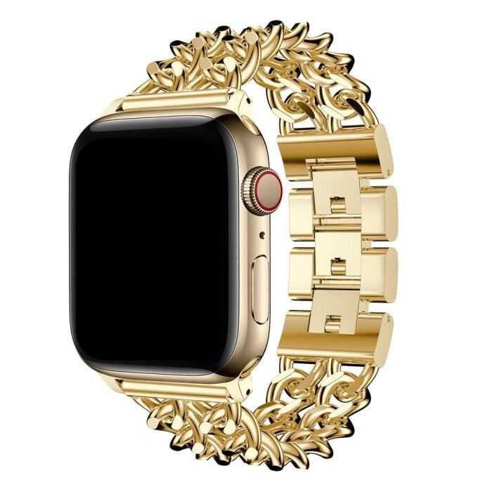 Bracelet chaîne en acier inoxydable Or Compatible avec Apple Watch 38-40