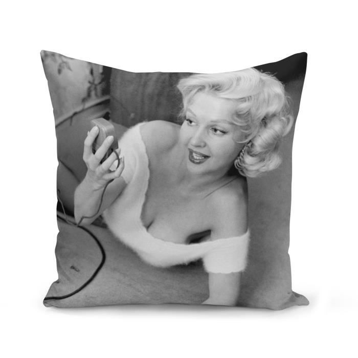 Housse de Coussin 40x40 cm Greta Thyssen Actrice Mannequin Photo Vintage 60's