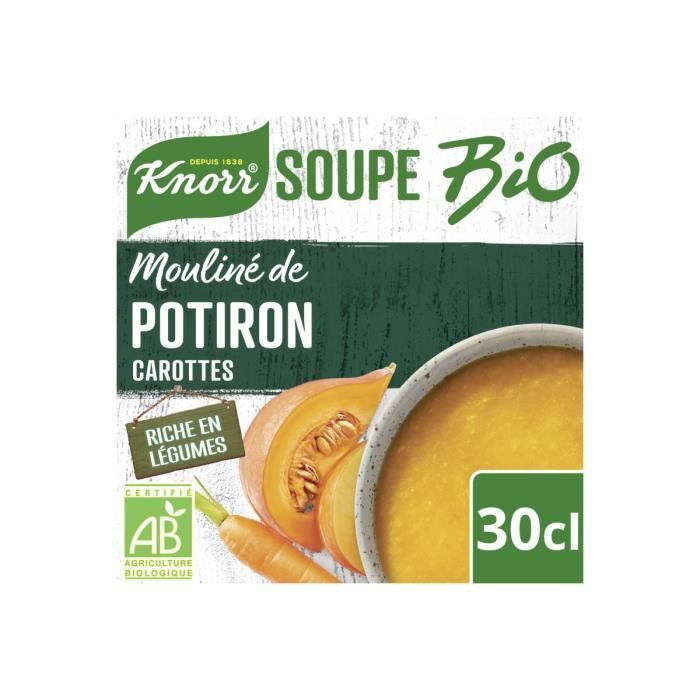 Mouliné de potiron et carottes Bio Knorr, 30cl - DDM: 28/02/23