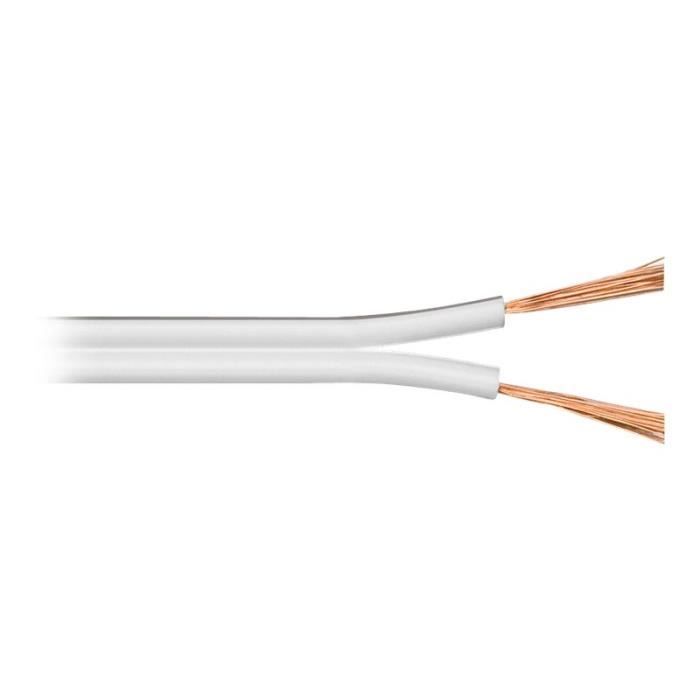MicroConnect Câble de haut-parleur 1.5 mm² fil dénudé pour fil dénudé 50 m blanc