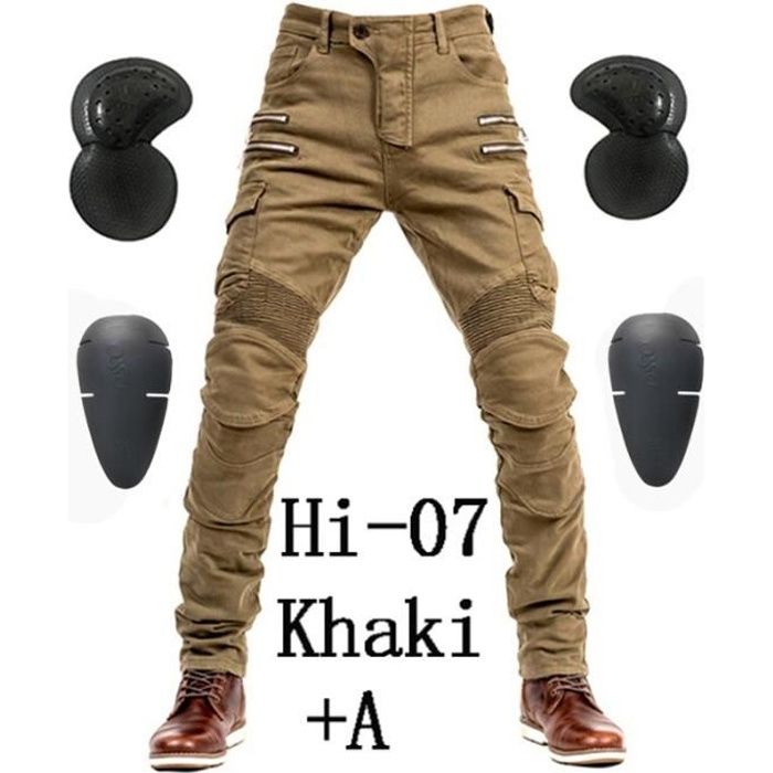 Pantalon de moto Hommes Moto Jeans Zipper Équipement de protection
