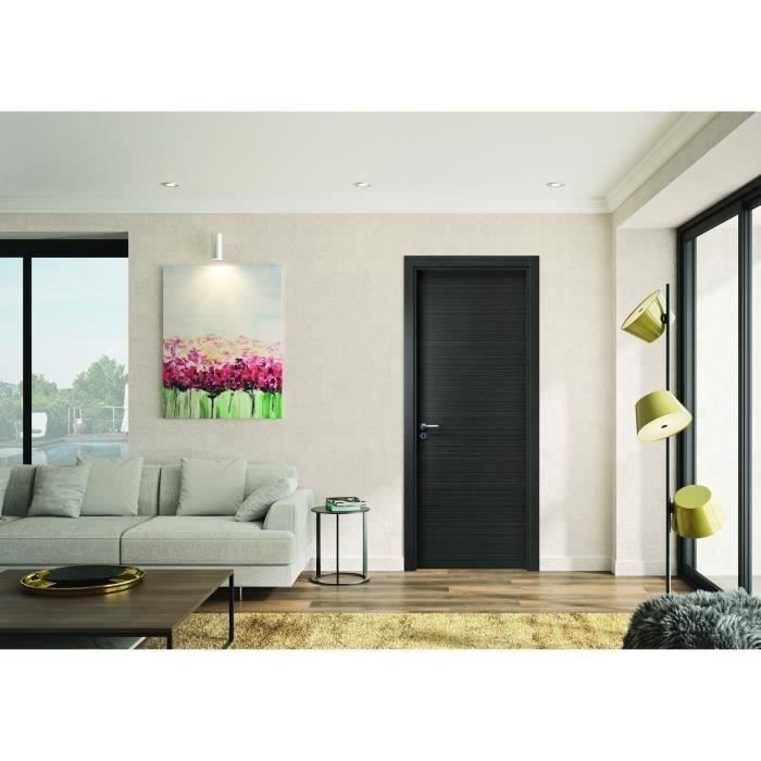 OPTIMUM Bloc Porte ajustable décor chêne foncé MILANO - 204 x 73 cm - Droit