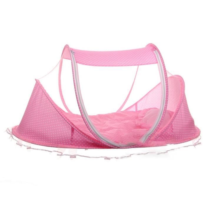 Tapis avec moustiquaire pour bébé Pliable Moustiquaire haute qualité rose 110 * 58 * 50mm