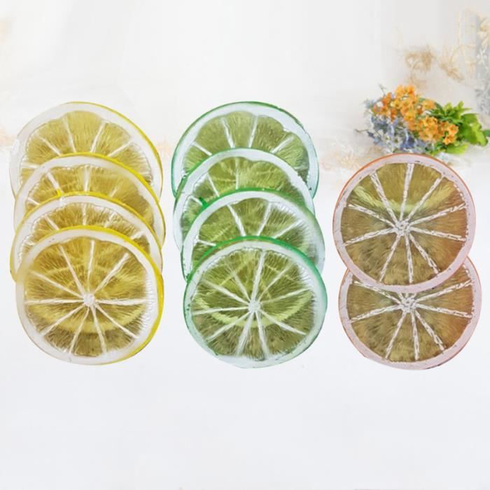10pcs Artificial Lemon Slice Fake Photography Fruit Props for Store (Random Color) RAPE