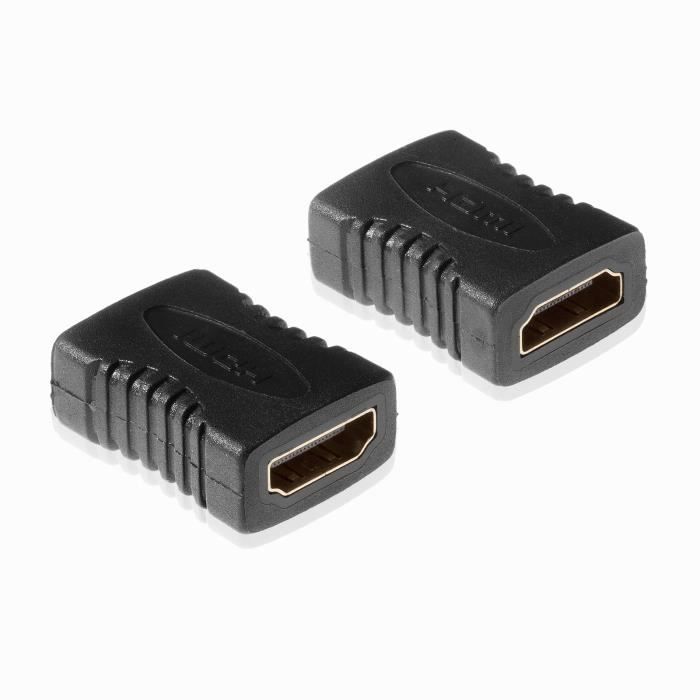 Adaptateur HDMI de couplage, pour relier deux câbles, 4k Ultra HD, Full HD, contacts plaqués or, paquet de 2