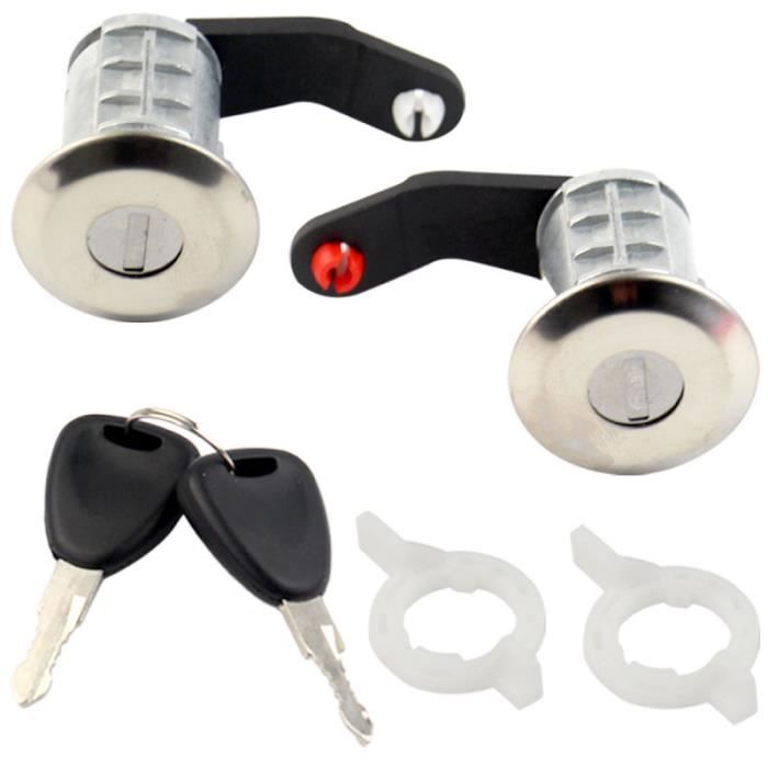Lot de 2 serrures pour Renault Master 2, Mascott, Opel Movano A et Nissan Interstar (1998-2010) barillets vendus avec double de clé