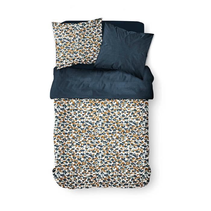 Housse de couette 240x260 Sunshine Tanaro + 2 taies 100% coton 57 fils Bleu