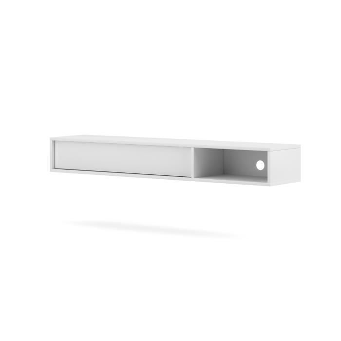 VIVALDI Étagère murale - FRAME - 140 cm - blanc mat - blanc brillant