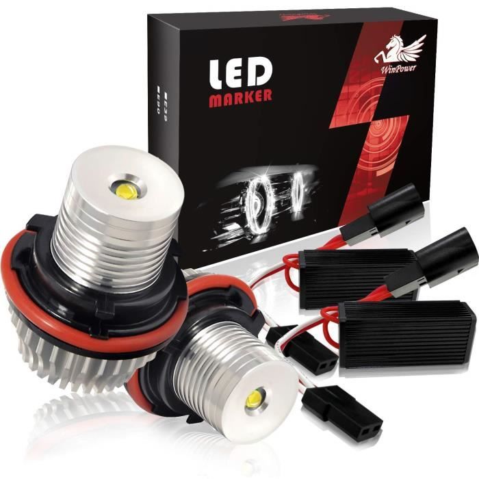 2pcs Canbus Angel Eyes LED Ampoules Feux De Position Lumière Anneaux 6000k WINPOWER Lampe Pour 01-03 BMW Série 5 E39 E60 E61