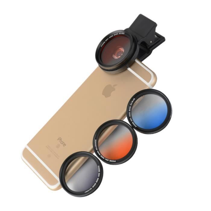 4 pièces Clip-on 37mm téléphone portable appareil photo filtre objectif lentille reflex avec APPAREIL PHOTO NUMERIQUE HYBRIDE